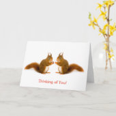 Image d'écureuil rouge pour la carte de voeux Get- (Fleur jaune)