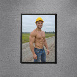 Image d'ouvrier du bâtiment musclé n°1 Magnet