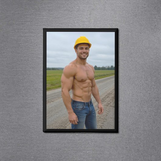 Image d'ouvrier du bâtiment musclé n°1 Magnet