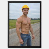 Image d'ouvrier du bâtiment musclé n°1 Magnet (Recto)