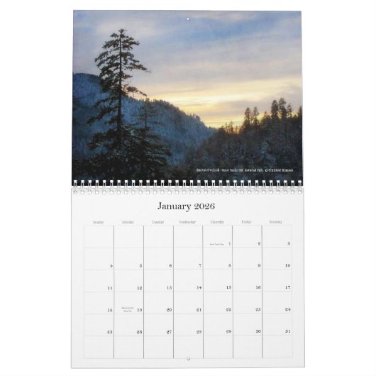 Image du calendrier de Great Smoky Mountains 2012 (Jan 2026)