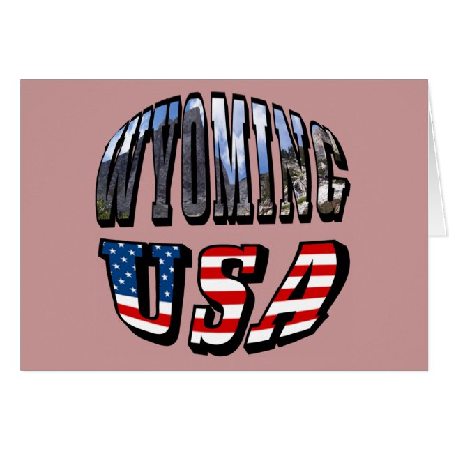 Image du Wyoming et texte du drapeau des États-Uni (Devant horizontal)