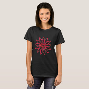 Image d'un contour de fleur rouge avec T-Shirt à c