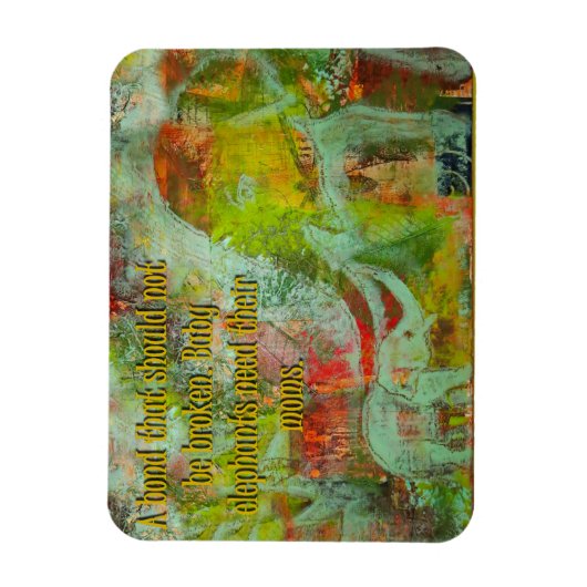 Image éléphante Magnet avec un message! (Vertical)