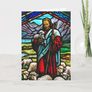 Image en verre de la carte de voeux de Jésus