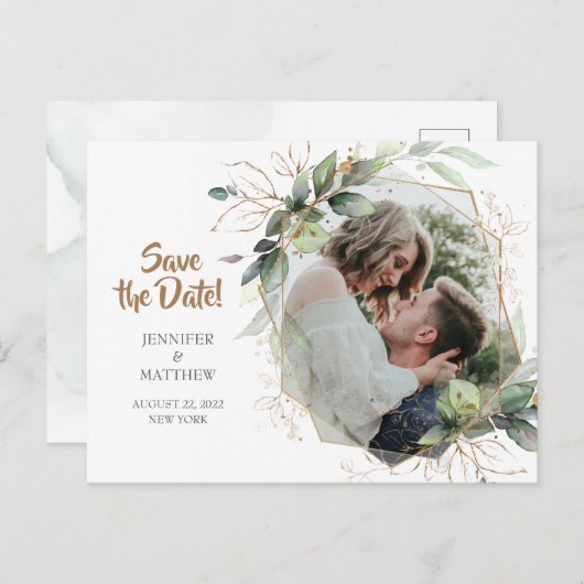 Image Enregistrer La Carte Postale Date Mariage (Devant / Derrière)