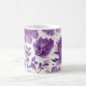 Image fleurie violette sur tasse de café de 11 oz (Centre)