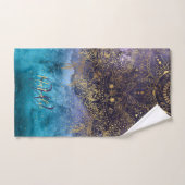 Image florale de mandala et de confettis d'or (Serviette à main)