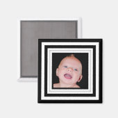 Image géométrique noire et blanche Magnet (Recto/Verso)