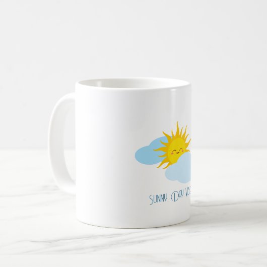 Image mignonne de Sun Smile avec mug texte (Devant gauche)