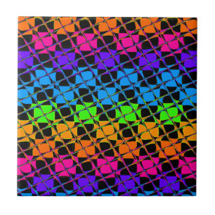 Image miroir arc-en-ciel à carreaux multicolores