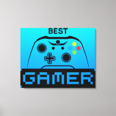 Image of Game Controller and Best Gamer Text Canvas Afdruk (Voorkant)