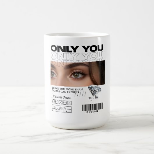 Image personnalisée, nom & Texte | Mug Personnalis (Centre)
