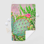 ImagesByMJ Prickly Pear Cactus in Bloom Golf Towel Golfhanddoek (Insitu)