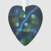 Imaginaire Abstrait Bleu Vert Jaune Fractal Texte (devant)