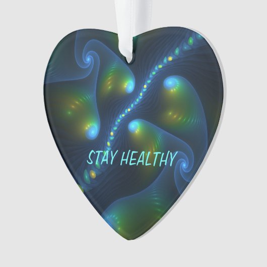 Imaginaire Abstrait Bleu Vert Jaune Fractal Texte (devant)