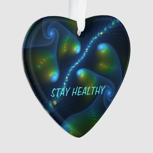 Imaginaire Abstrait Bleu Vert Jaune Fractal Texte (devant)