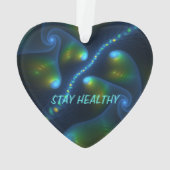 Imaginaire Abstrait Bleu Vert Jaune Fractal Texte (dos)