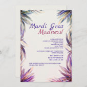 Imaginaire aquarelle Mardi Gras Invitation (Devant / Derrière)