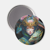 Imaginaire Art Dragon déesse Queen Magnet (Recto/Verso)