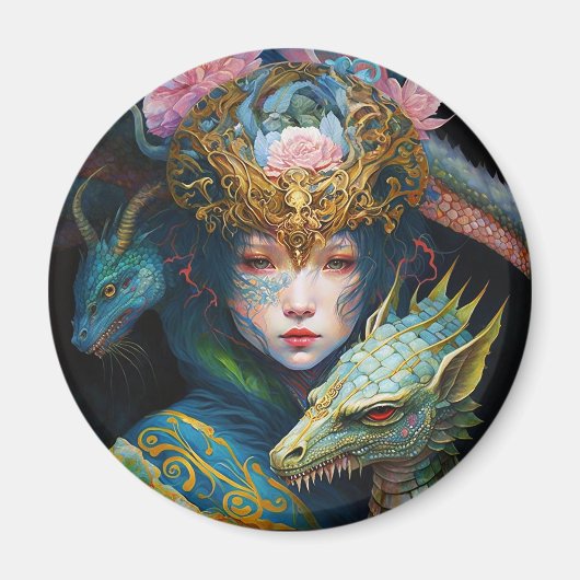 Imaginaire Art Dragon déesse Queen Magnet (Devant)