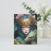 Imaginaire Art Dragon Goddess Queen Carte postale (Debout devant)
