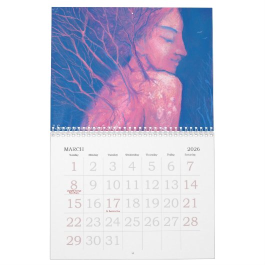 Imaginaire Art par Julia Khoroshikh Calendrier (Mar 2026)
