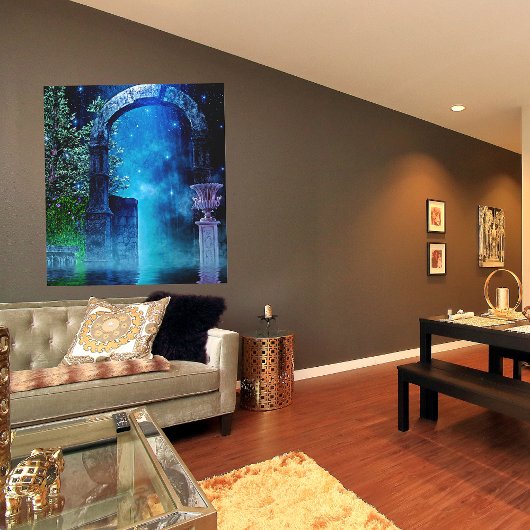 Imaginaire Bleu nuit Bleu clair toile étirée