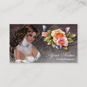 Imaginaire Brunette Rose Carte de visite