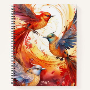 Imaginaire Carnet coloré d'oiseaux