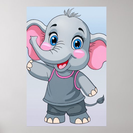 Imaginaire Cartoon Baby Elephant Poster (Devant)