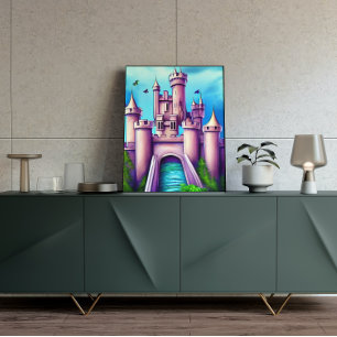 Imaginaire Château Médiéval Peinture Poster