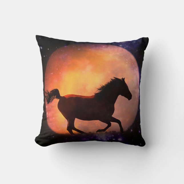 Imaginaire Cheval et Moon Decor Coussin (Recto)