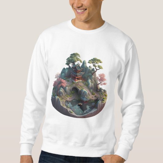 Imaginaire chinois mignon Paysage 3D Sweatshirt de (Devant)