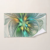 Imaginaire coloré Moderne Fleur Abstraite Fractale (Serviette à main)