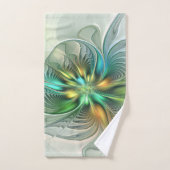 Imaginaire coloré Moderne Fleur Abstraite Fractale (Serviette à main)