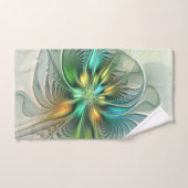 Imaginaire coloré Moderne Fleur Abstraite Fractale (Serviette à main)