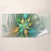 Imaginaire coloré Moderne Fleur Abstraite Fractale (Serviette de bain)