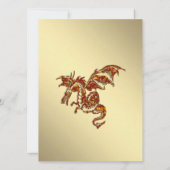 Imaginaire de dragon d'or Invitation de douche nup (Dos)