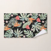 Imaginaire de feuillage à fleurs de Tropiques fonc (Serviette à main)