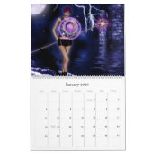 Imaginaire de filles gothiques 3D Calendrier mural (Jan 2026)