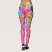 Imaginaire de fleurs Leggings roses chaudes (Dos)