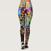 Imaginaire de fleurs sur les Leggings noirs (Dos)