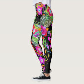 Imaginaire de fleurs sur les Leggings noirs (Gauche)