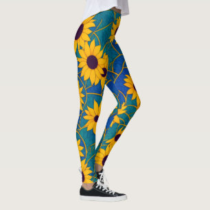 Imaginaire de tournesol Leggings aux couleurs vive