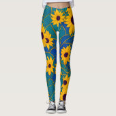 Imaginaire de tournesol Leggings aux couleurs vive (Devant)