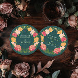 Imaginaire Enchantée jardin floral mariage<br><div class="desc">Elégante,  fantaisiste,  Imaginaire Enchantée Jardin Floral design parfait pour une fête enchantée sur le thème de la forêt. Ce design présente des éléments floraux dans un cadre de feuilles verts et des accents dorés. Correspondance d'articles dans notre boutique pour un thème de fête complet.</div>