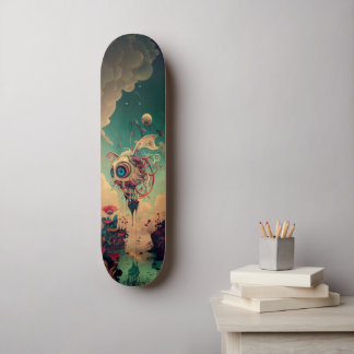 Imaginaire espace robot skateboard d'art