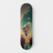 Imaginaire espace robot skateboard d'art (Recto)