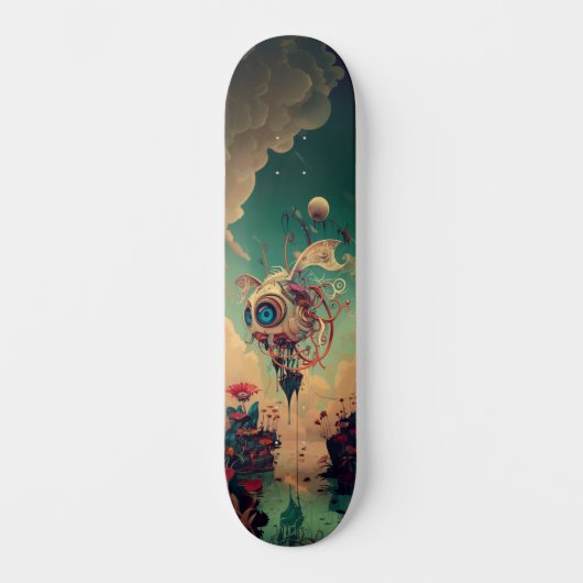 Imaginaire espace robot skateboard d'art (Recto)